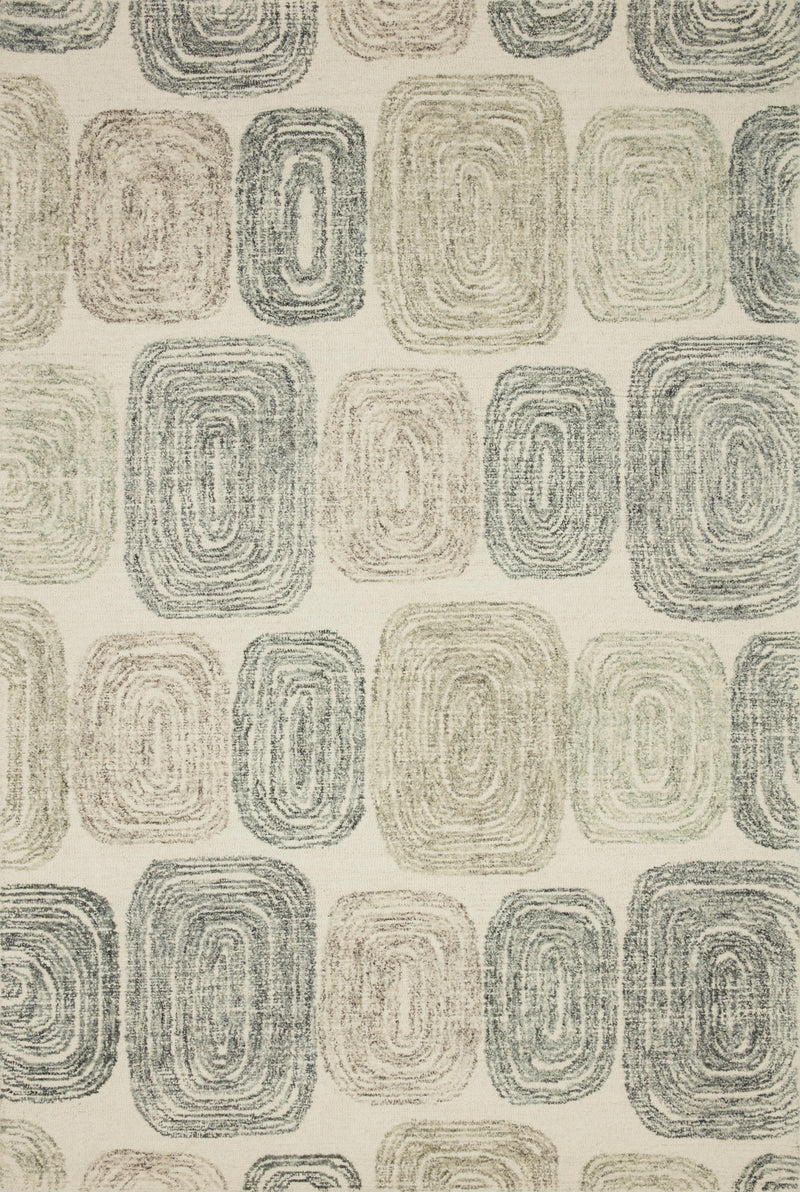MILO Collection Wool Rug  in  Dk. Grey / Neutral Brown Accent Hand-Tufted Wool