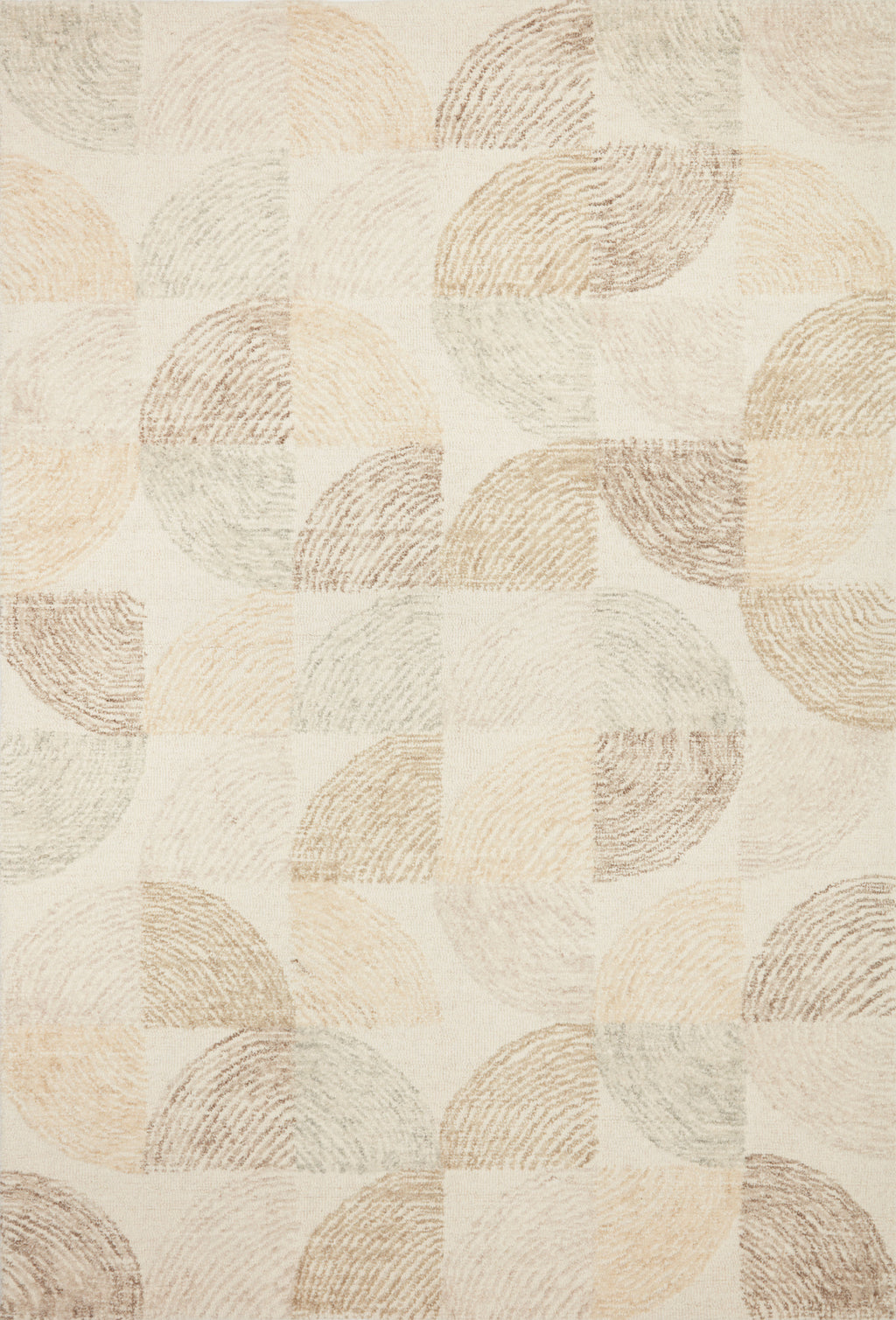 MILO Collection Wool Rug  in  Pebble / Multi Beige Accent Hand-Tufted Wool