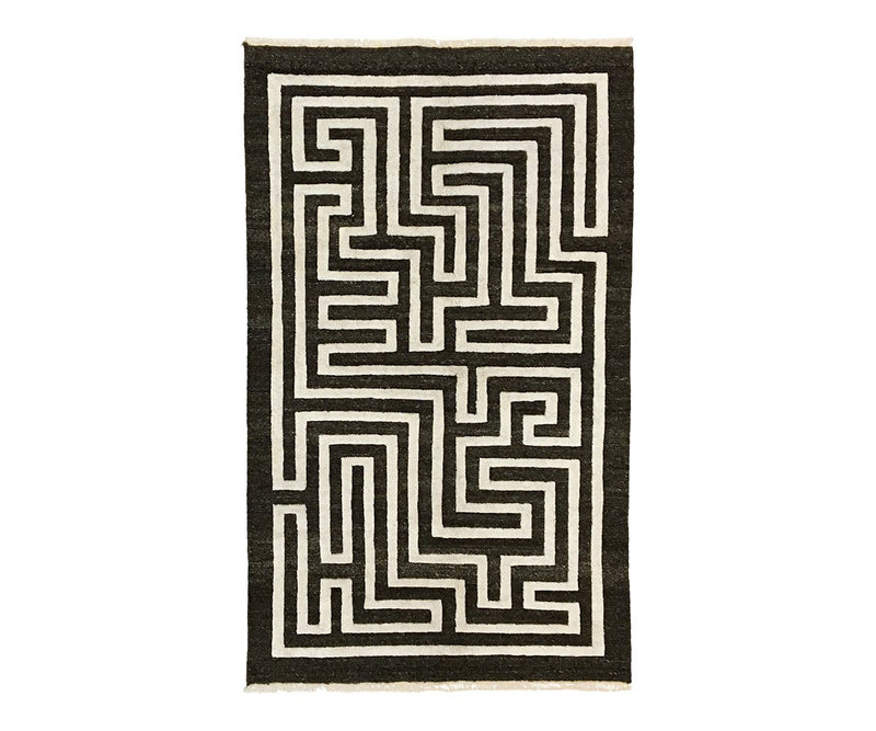 Maze Rug in Dark Natural Wool Limited Edition