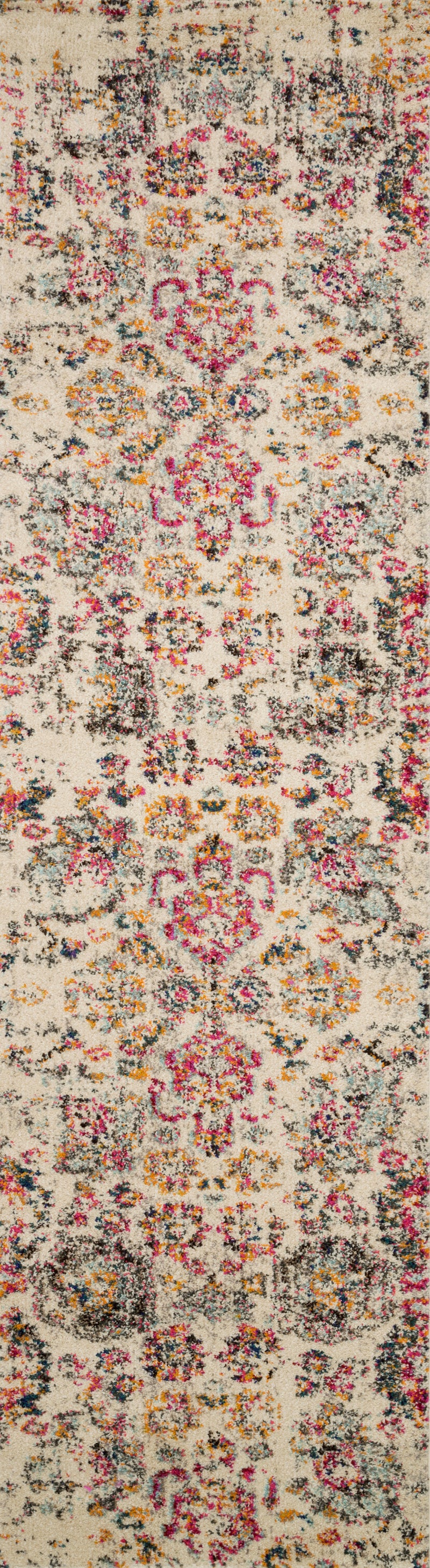 NADIA Collection Rug  in  IVORY / MULTI Ivory Runner Power-Loomed Polypropylene