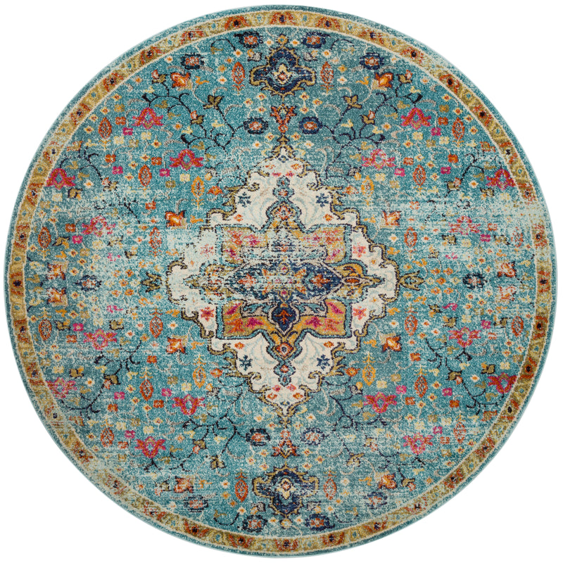 NADIA Collection Rug  in  BLUE / MIDNIGHT Blue Round Power-Loomed Polypropylene