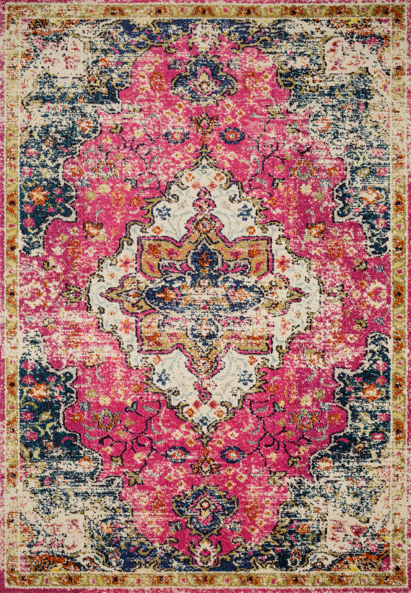 NADIA Collection Rug  in  PINK / MIDNIGHT Pink Runner Power-Loomed Polypropylene
