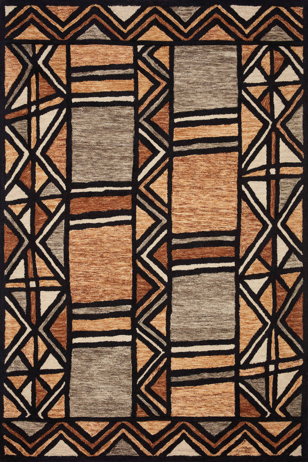 NALA Collection Wool Rug  in  WALNUT / MULTI Brown Accent Hand-Tufted Wool