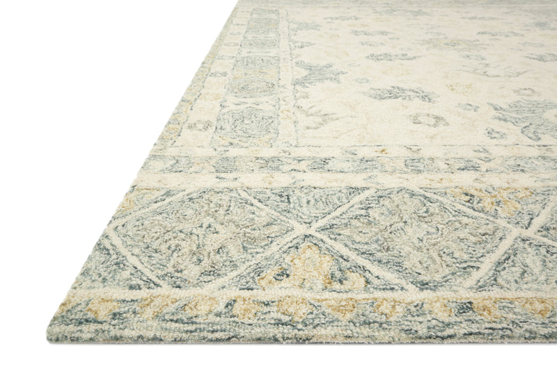 NORABEL Collection Wool Rug  in  IVORY / SLATE Ivory Accent Hand-Hooked Wool