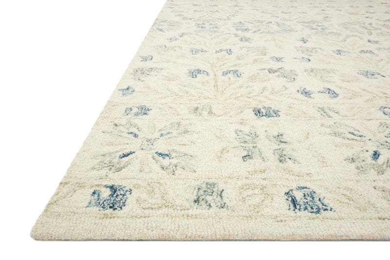 NORABEL Collection Wool Rug  in  IVORY / GREY Ivory Accent Hand-Hooked Wool