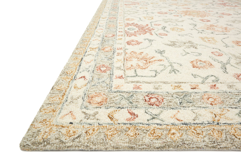 NORABEL Collection Wool Rug  in  IVORY / RUST Ivory Accent Hand-Hooked Wool