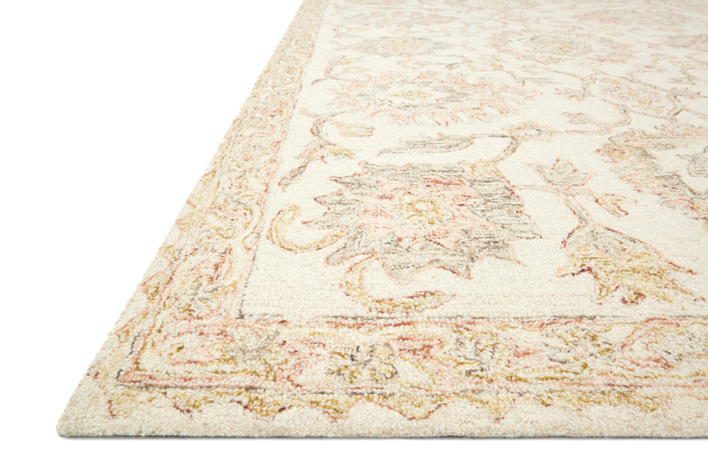NORABEL Collection Wool Rug  in  IVORY / BLUSH Ivory Accent Hand-Hooked Wool