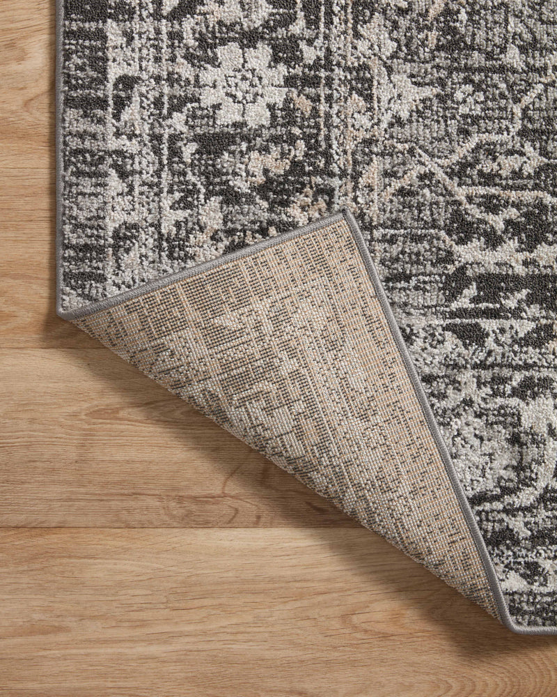 ODETTE Collection Rug  in  Charcoal / Silver Gray Accent Power-Loomed Polyester