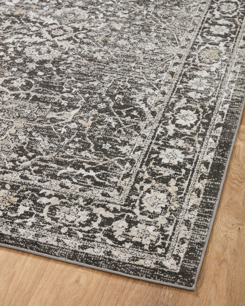ODETTE Collection Rug  in  Charcoal / Silver Gray Accent Power-Loomed Polyester