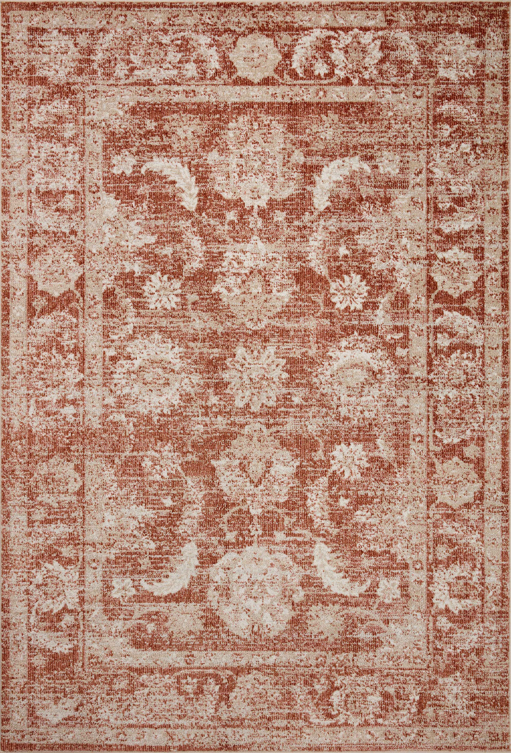 ODETTE Collection Rug  in  Rust / Ivory Rust Accent Power-Loomed Polyester