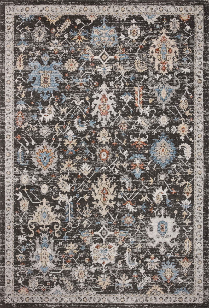 ODETTE Collection Rug  in  Charcoal / Multi Gray Accent Power-Loomed Polyester