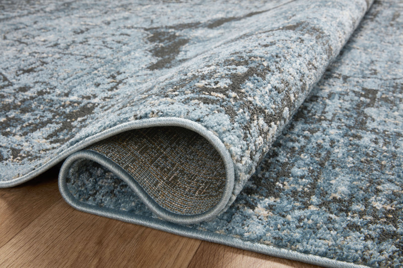 ODETTE Collection Rug  in  Sky / Charcoal Blue Accent Power-Loomed Polyester