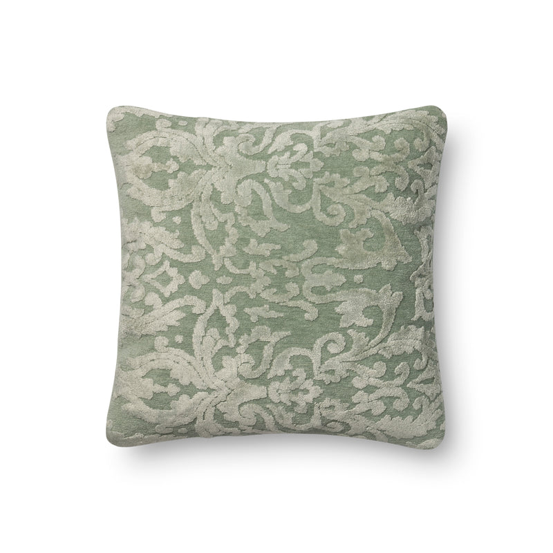 Cotton | Viscose | Polyester 14" x 22" Pillow in SILVER SAGE