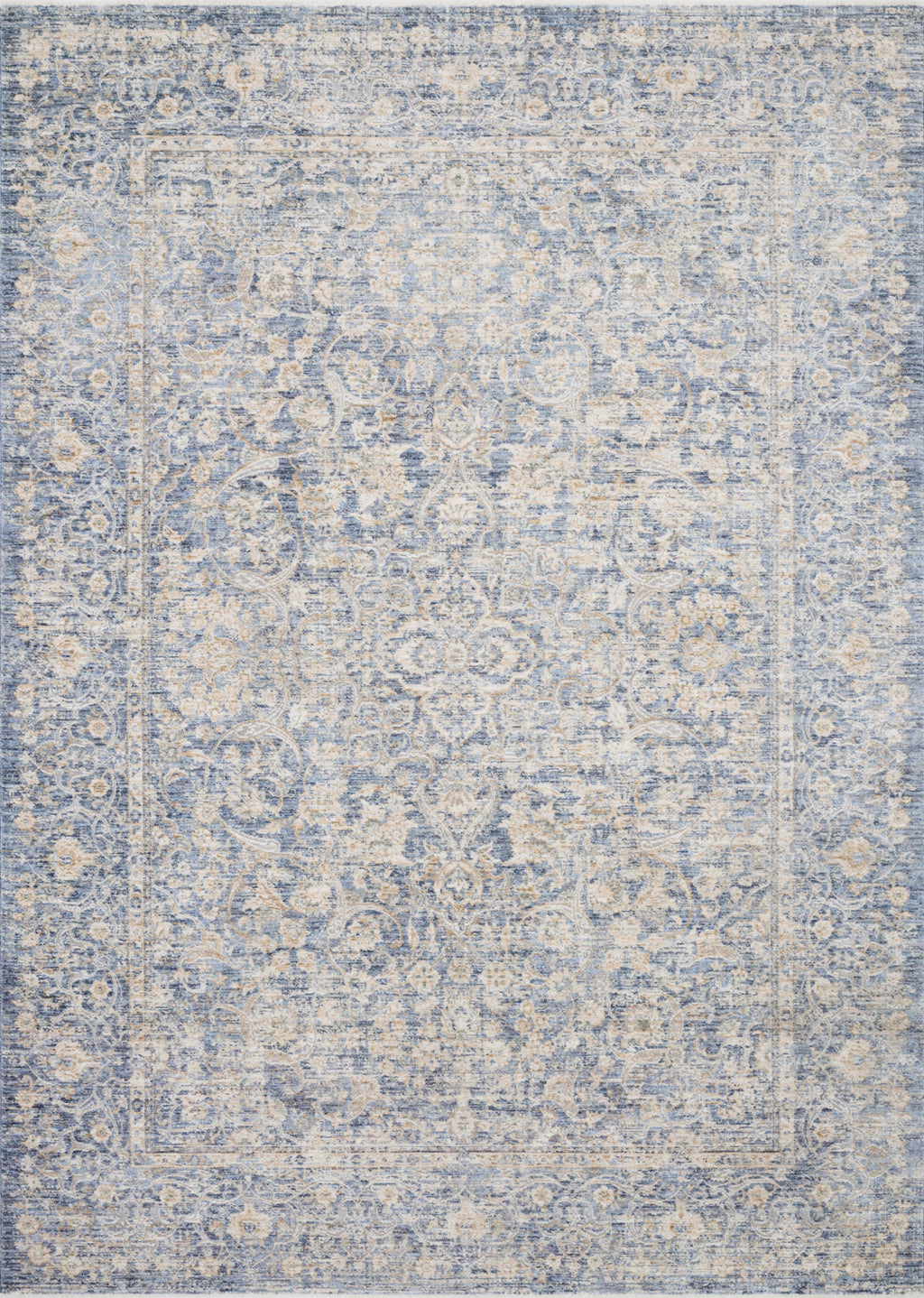PANDORA Collection Rug  in  BLUE / GOLD Blue Accent Power-Loomed Polyester