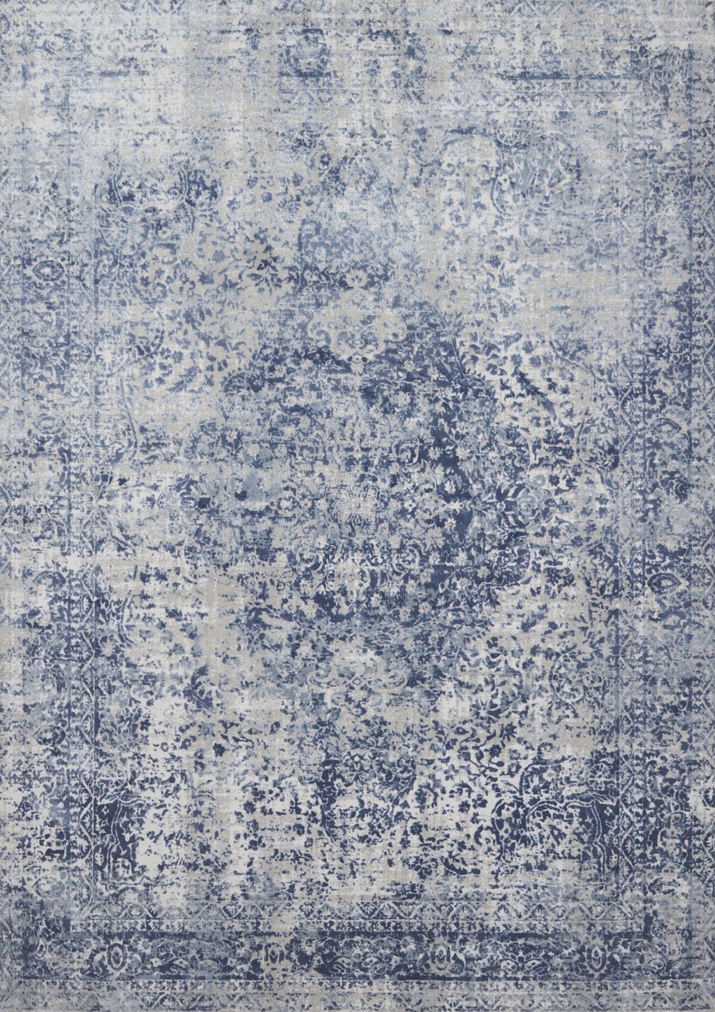 PATINA Collection Rug  in  BLUE / STONE Blue Runner Power-Loomed Polypropylene/Polyester