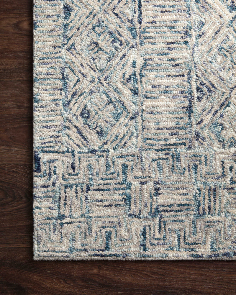 PEREGRINE Collection Wool Rug  in  OCEAN Blue Runner Hand-Tufted Wool