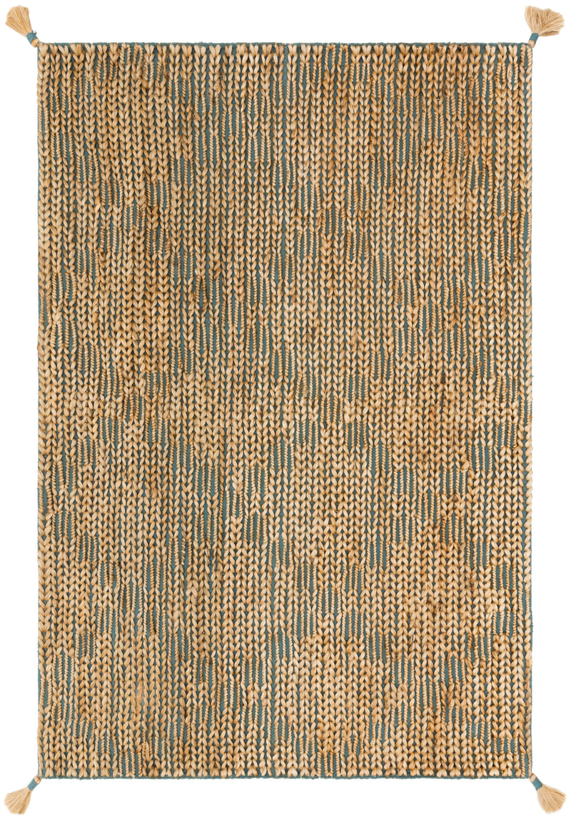 PLAYA Collection Rug  in  AQUA / NATURAL Blue Accent Hand-Woven Viscose