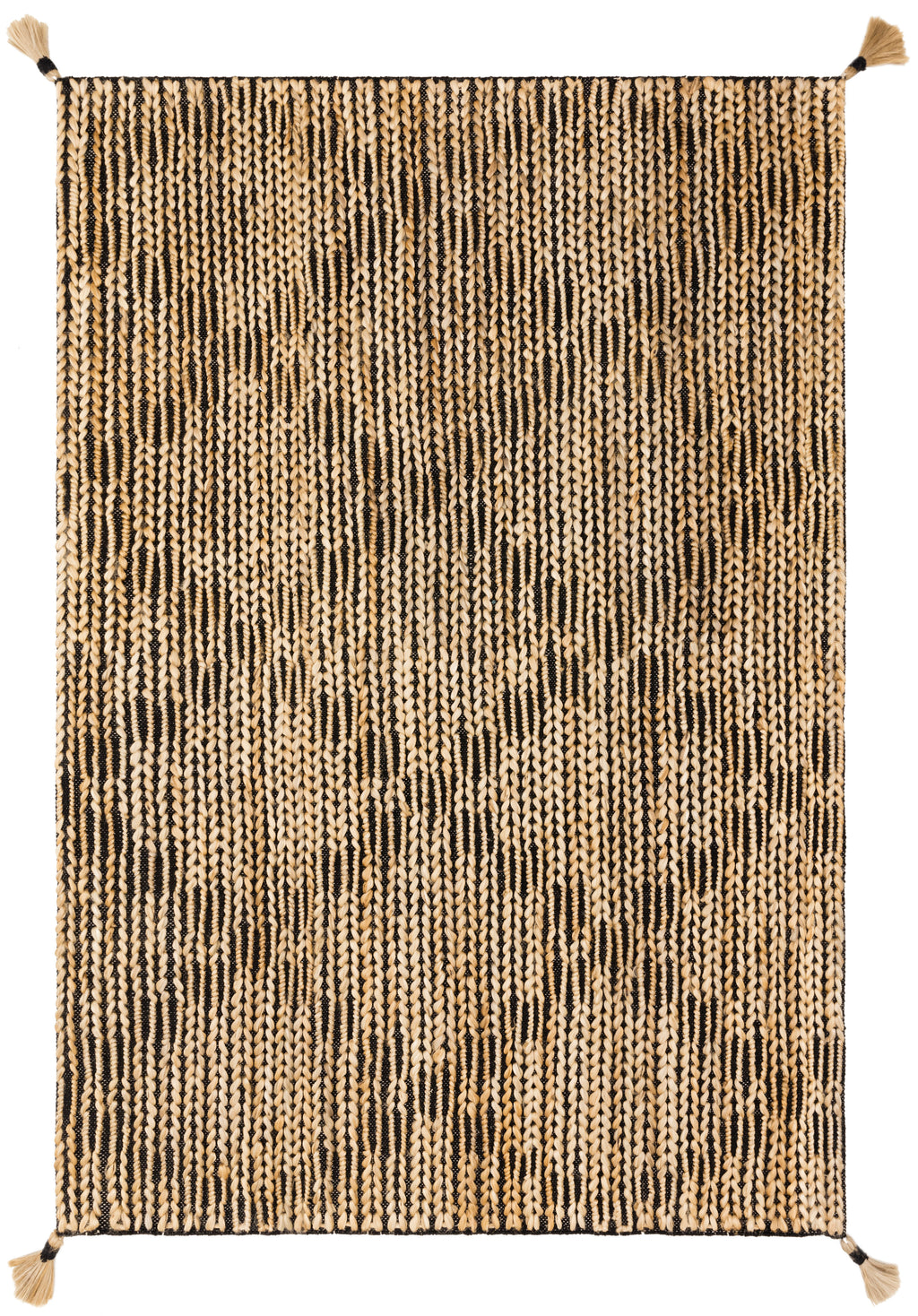 PLAYA Collection Rug  in  BLACK / NATURAL Black Accent Hand-Woven Viscose