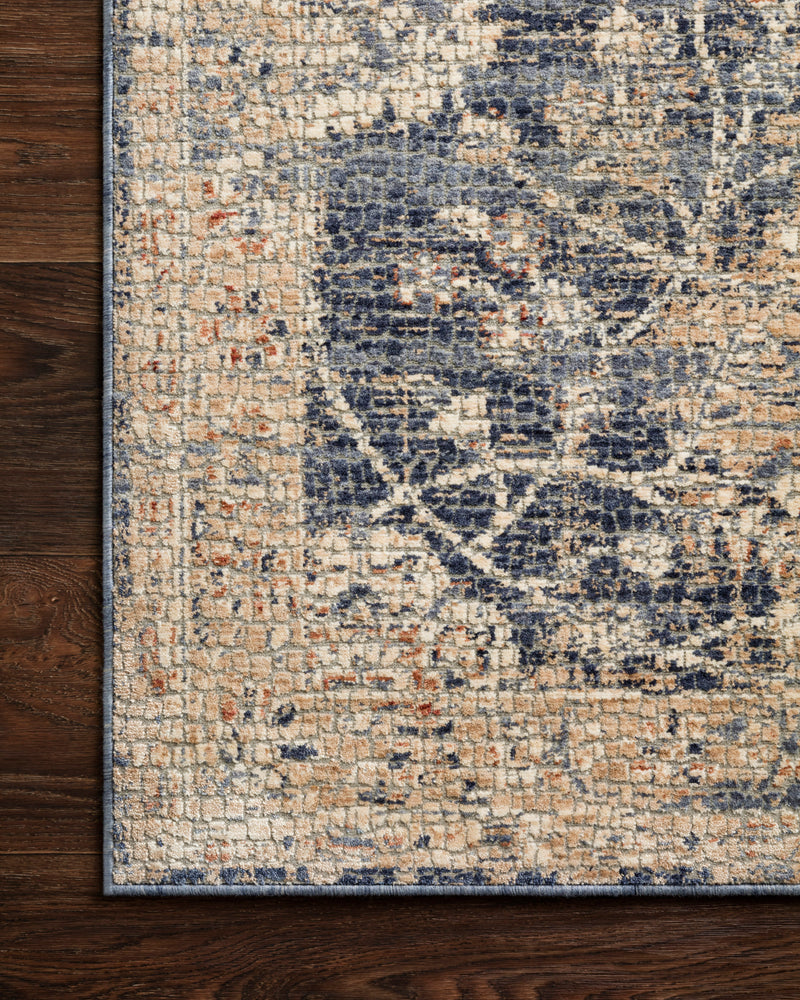 PORCIA Collection Rug  in  BLUE / BEIGE Blue Accent Power-Loomed Polyester