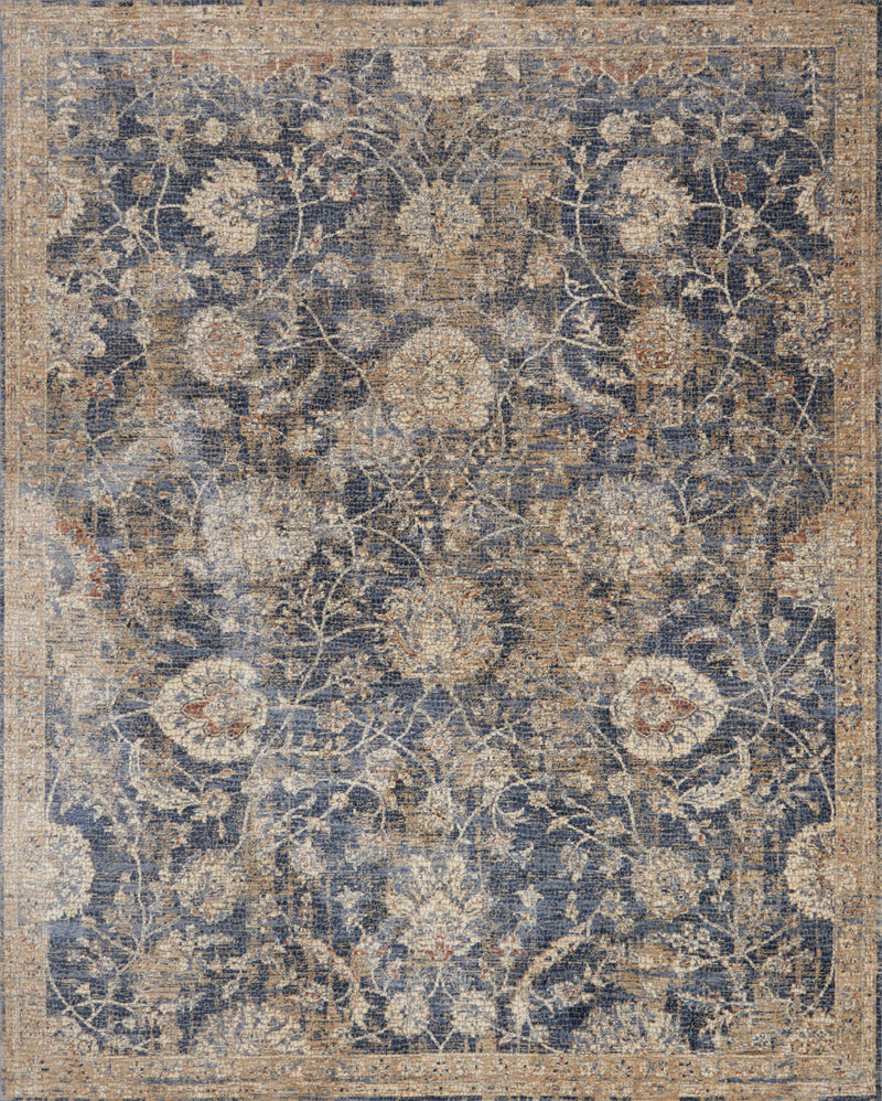 PORCIA Collection Rug  in  BLUE / BEIGE Blue Accent Power-Loomed Polyester