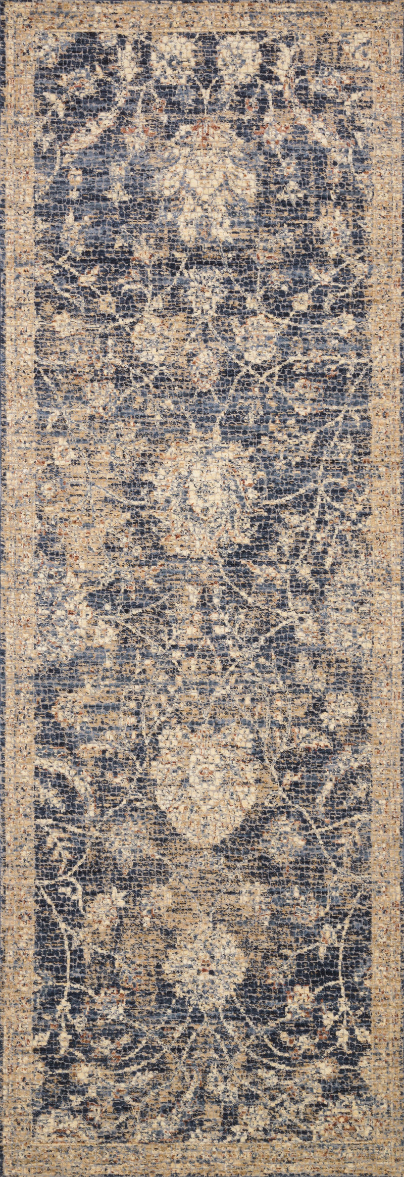 PORCIA Collection Rug  in  BLUE / BEIGE Blue Accent Power-Loomed Polyester