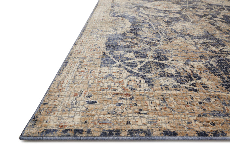 PORCIA Collection Rug  in  BLUE / BEIGE Blue Accent Power-Loomed Polyester