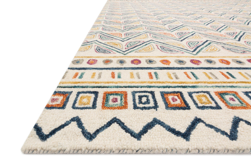 PRITI Collection Wool Rug  in  IVORY / MULTI Ivory Accent Hand-Hooked Wool