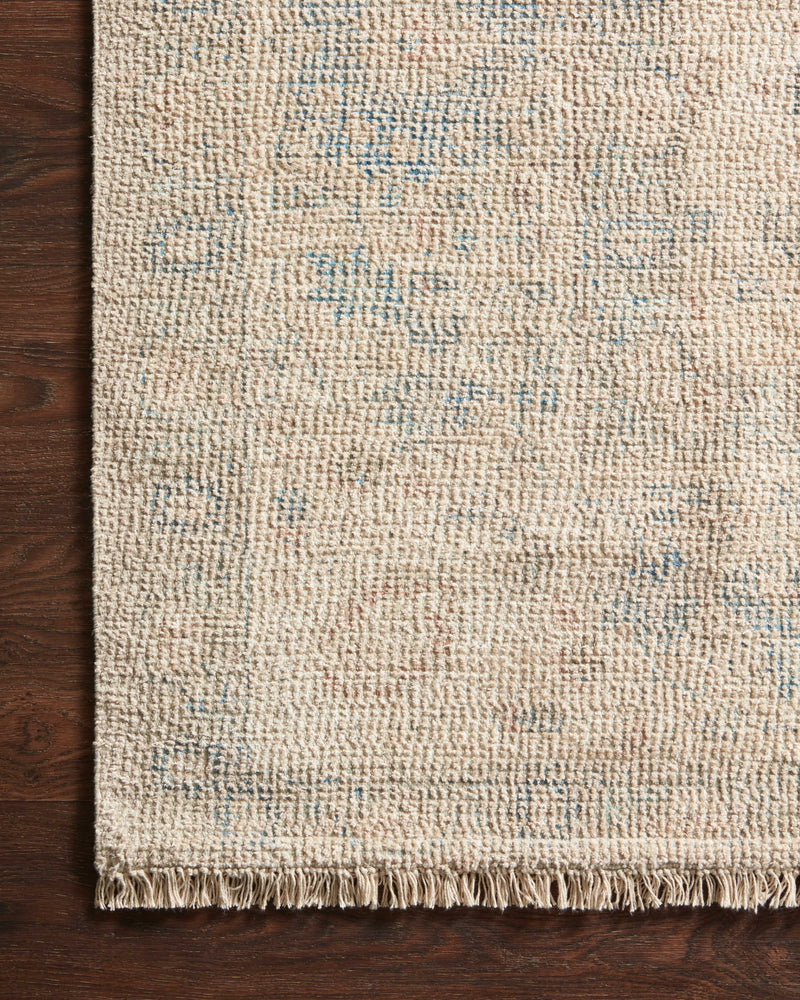 PRIYA Collection Wool/Viscose Rug  in  Natural / Blue Beige Accent Hand-Woven Wool/Viscose