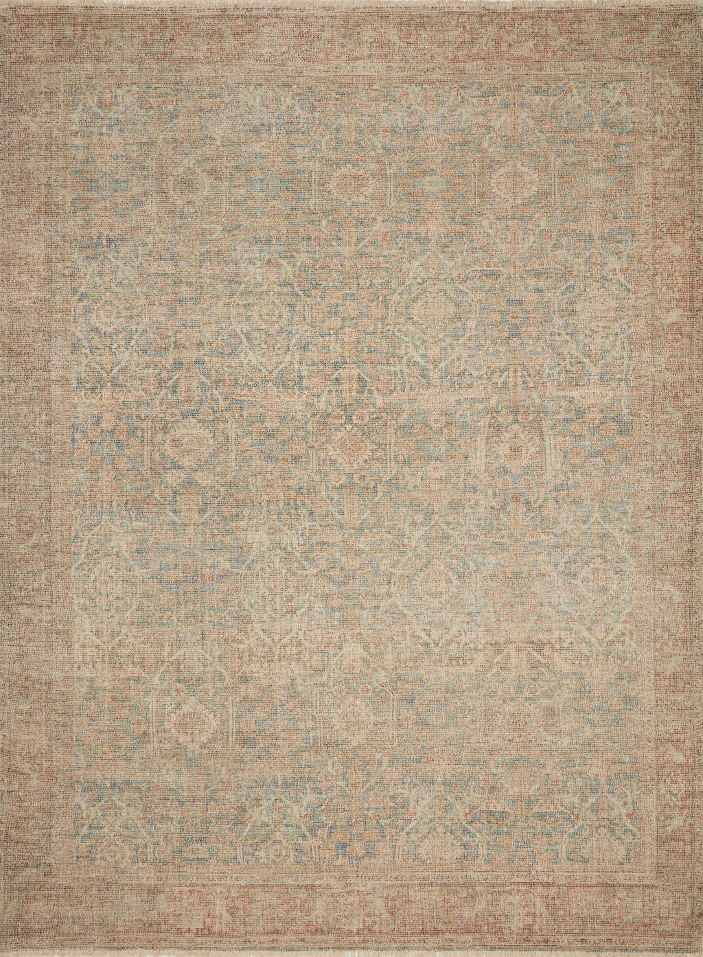PRIYA Collection Wool/Viscose Rug  in  Denim / Rust Blue Accent Hand-Woven Wool/Viscose