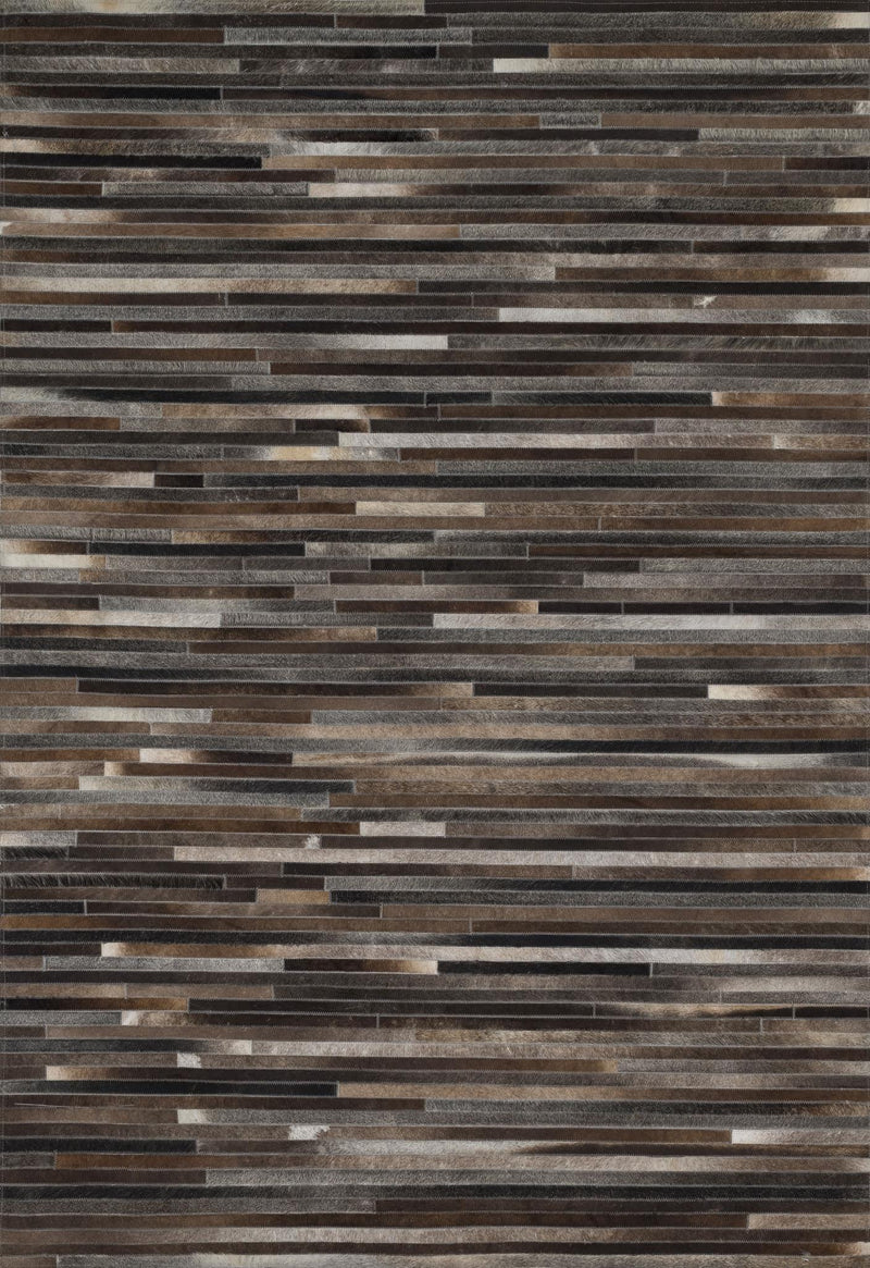 PROMENADE Collection Rug  in  CHARCOAL Gray Small Hand-Woven Cowhide