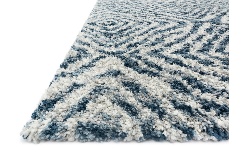 QUINCY Collection Rug  in  OCEAN / PEBBLE Blue Accent Power-Loomed Polypropylene