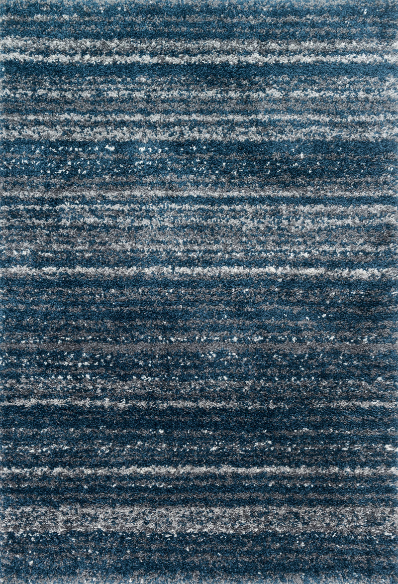 QUINCY Collection Rug  in  NAVY / PEWTER Blue Accent Power-Loomed Polypropylene