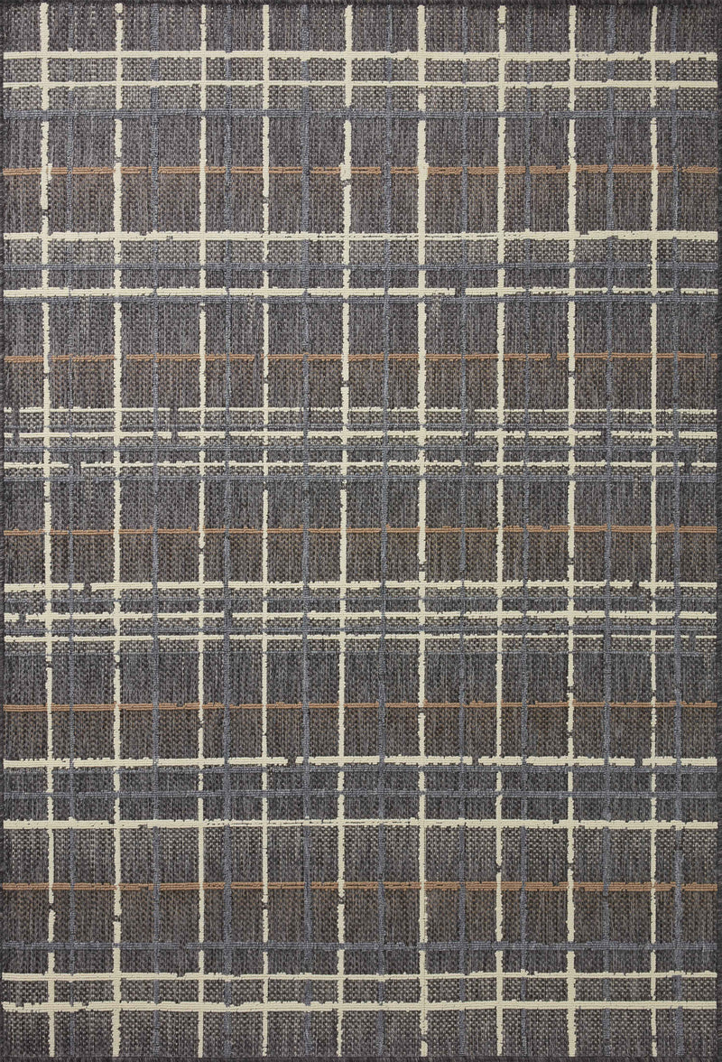 RAINIER Collection Rug  in  Charcoal / Multi Gray Accent Power-Loomed Polypropylene