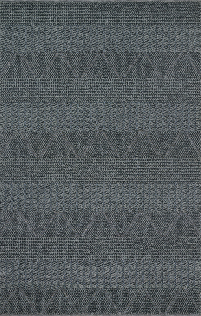 ROWAN Collection Wool Rug  in  DENIM Blue Accent Hand-Tufted Wool