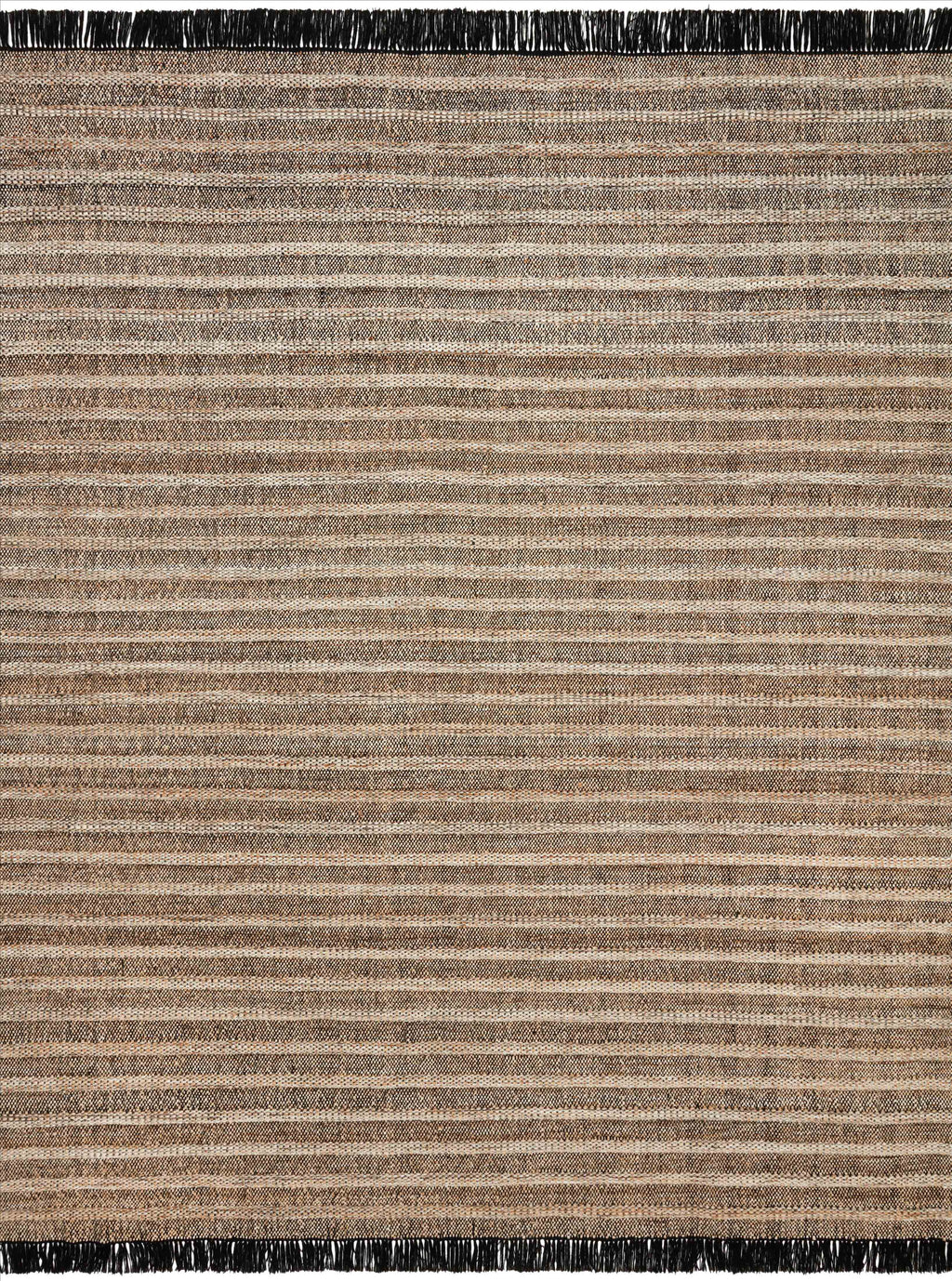 REY Collection Rug  in  CAMEL / BLACK Beige Accent Hand-Woven Polyester