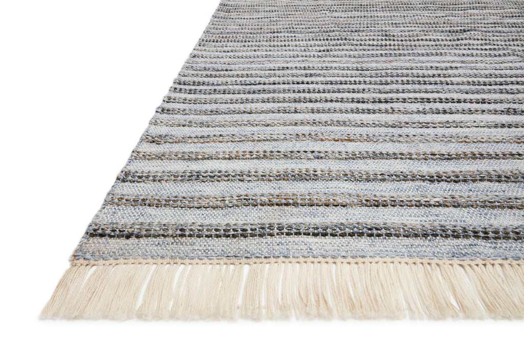 REY Collection Rug  in  DENIM / NATURAL Blue Accent Hand-Woven Polyester