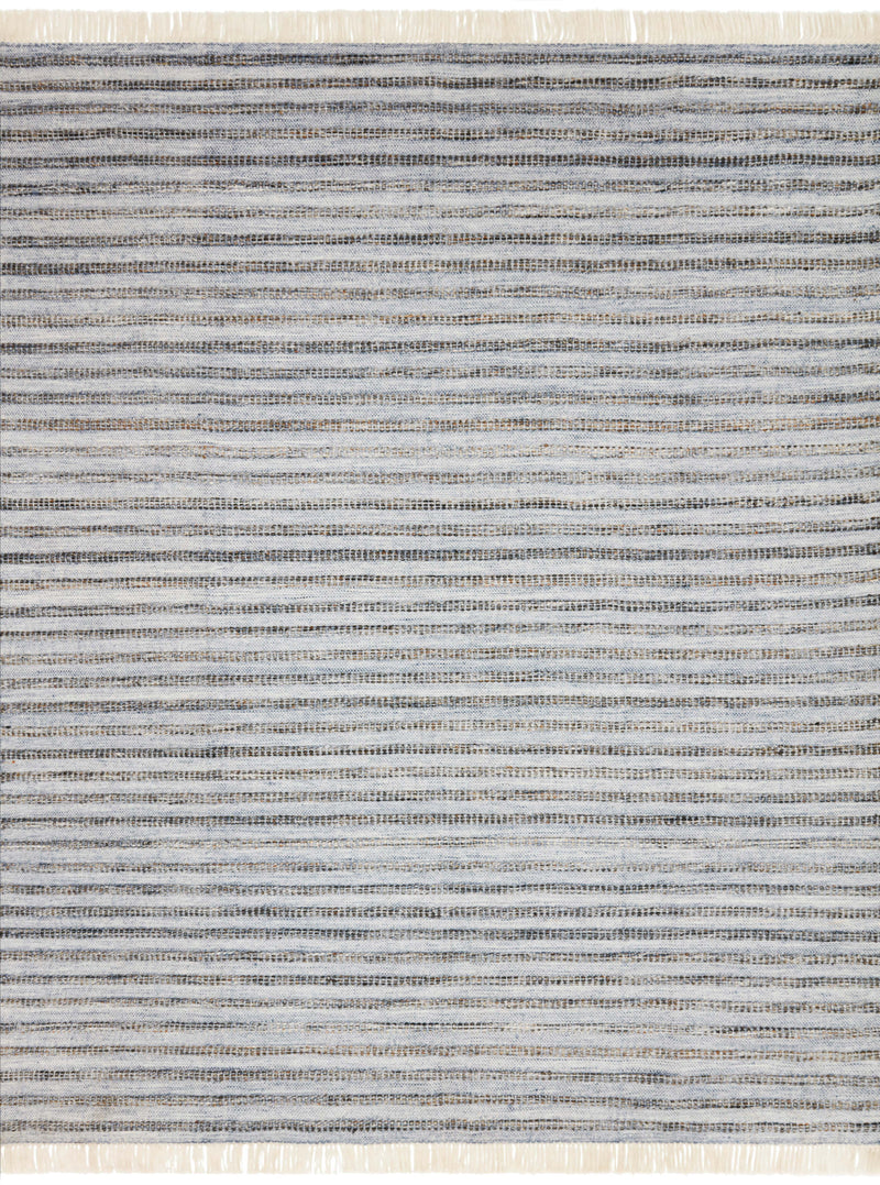 REY Collection Rug  in  DENIM / NATURAL Blue Accent Hand-Woven Polyester