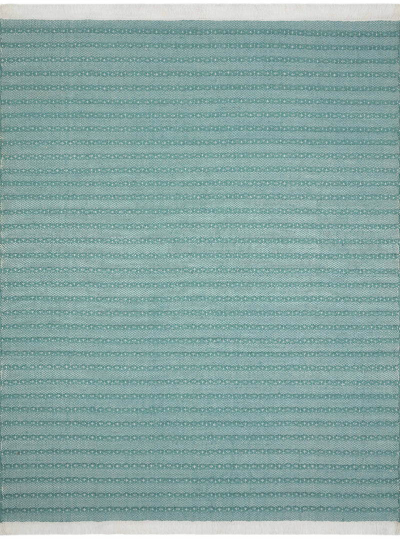 REY Collection Rug  in  SPA / NATURAL Blue Accent Hand-Woven Polyester