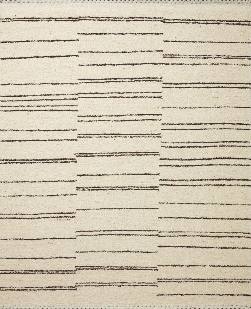 ROMAN Collection Rug  in  NATURAL / CHARCOAL Beige Accent Hand-Woven Viscose/Acrylic