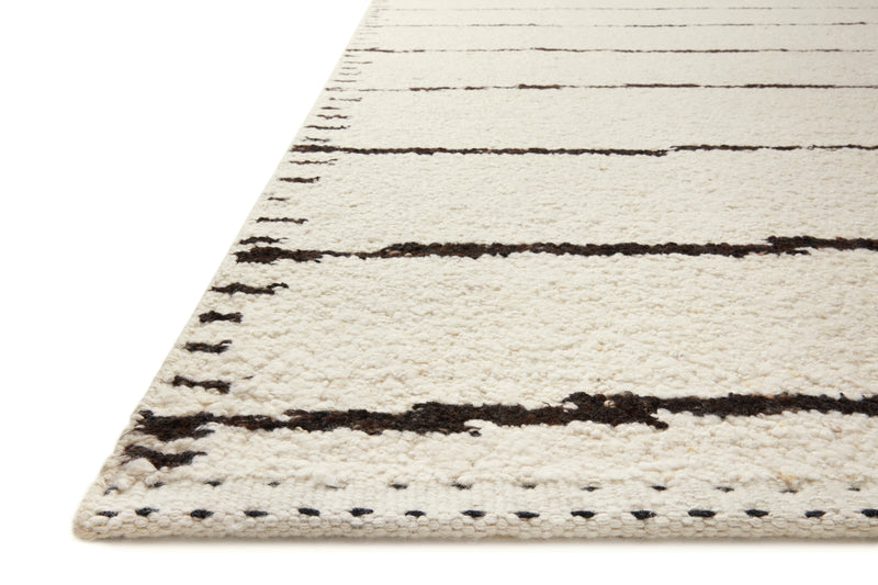 ROMAN Collection Rug  in  IVORY / BLACK Ivory Accent Hand-Woven Viscose/Acrylic