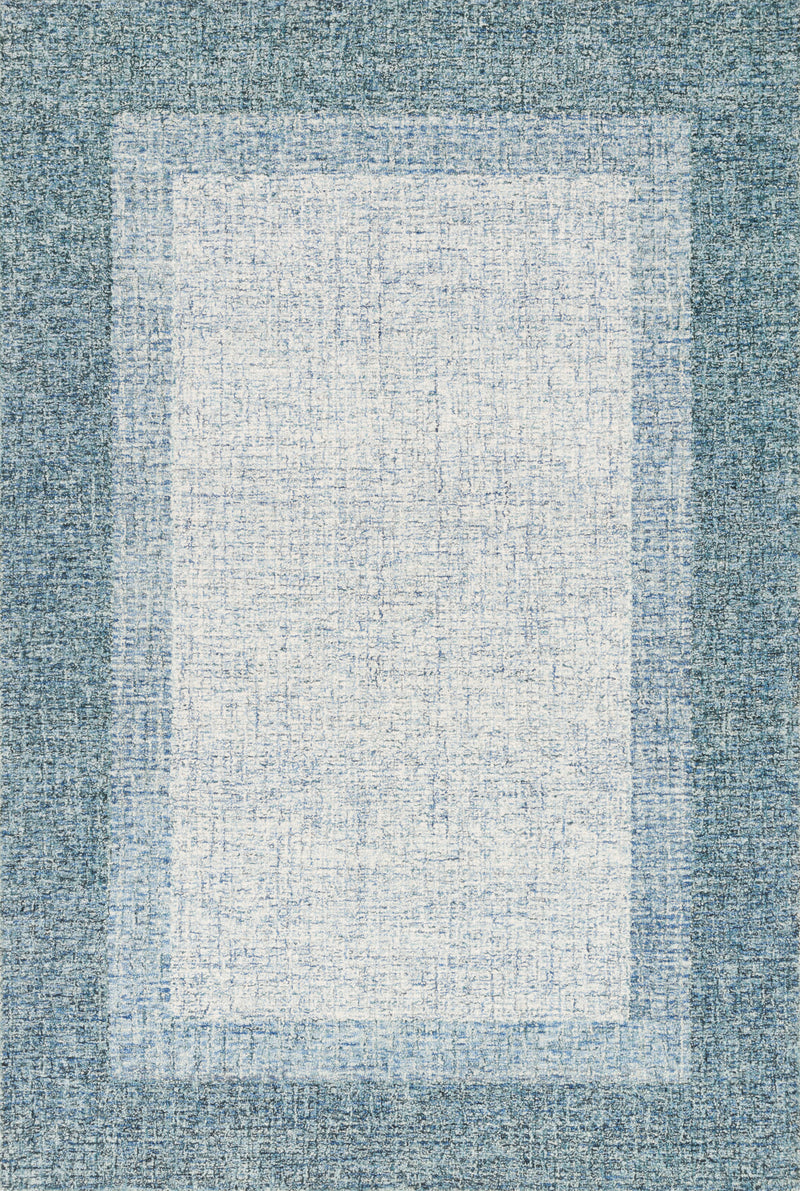 ROSINA Collection Wool Rug  in  AQUA Blue Accent Hand-Tufted Wool