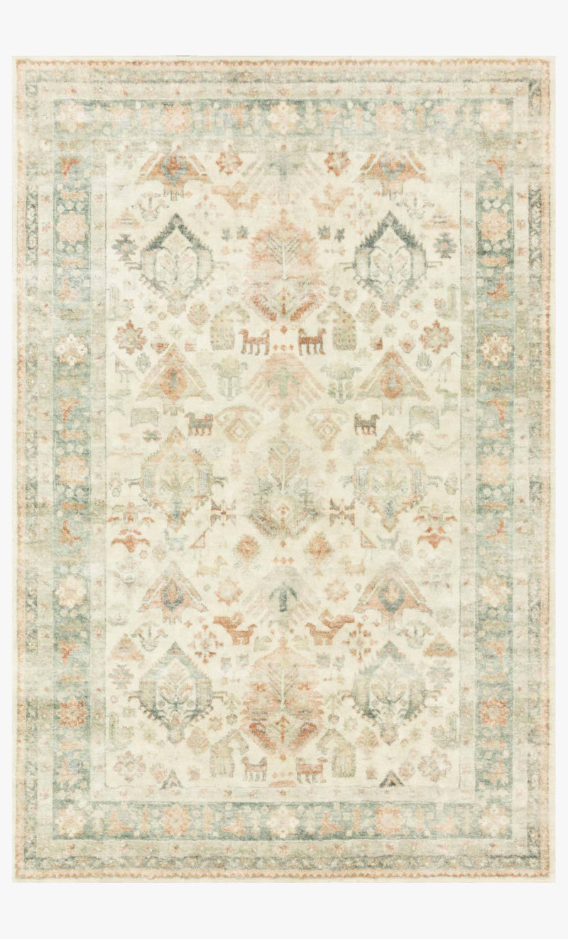 Rosette Collection Rug in Beige / Multi