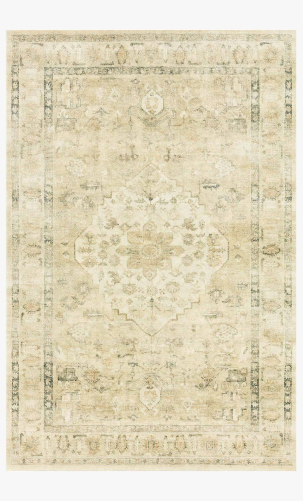 Rosette Collection Rug in Sand / Ivory