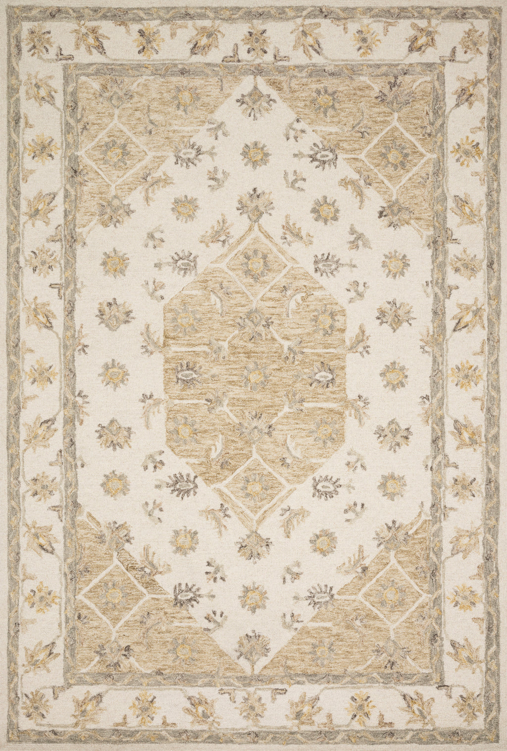RYELAND Collection Wool Rug  in  IVORY / NATURAL Ivory Accent Hand-Hooked Wool