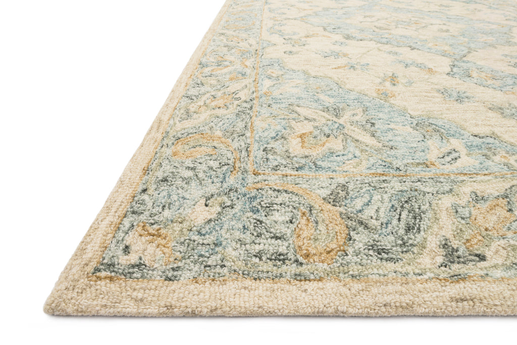 RYELAND Collection Wool Rug  in  IVORY / SKY Ivory Accent Hand-Hooked Wool