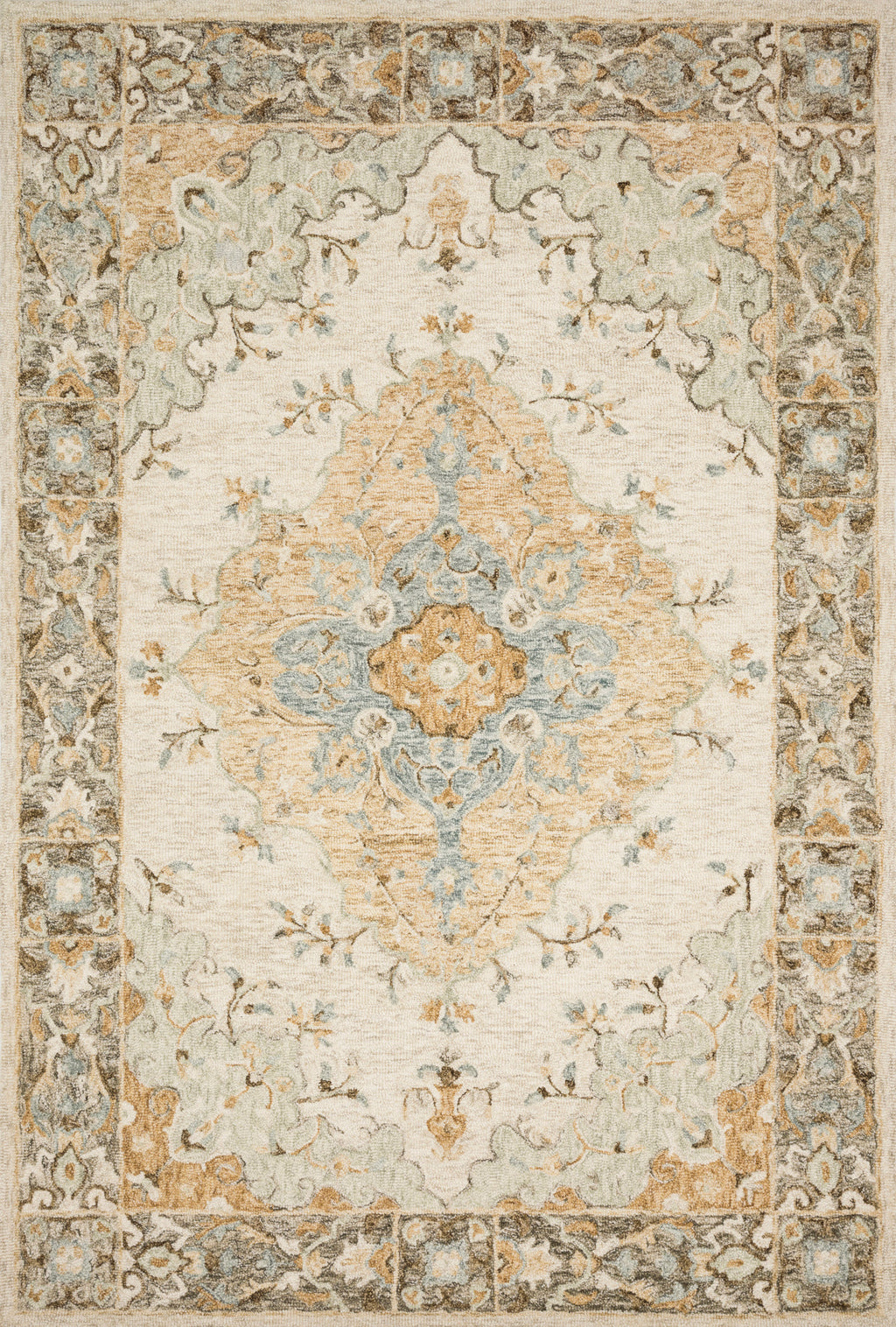 RYELAND Collection Wool Rug  in  IVORY / MULTI Ivory Accent Hand-Hooked Wool