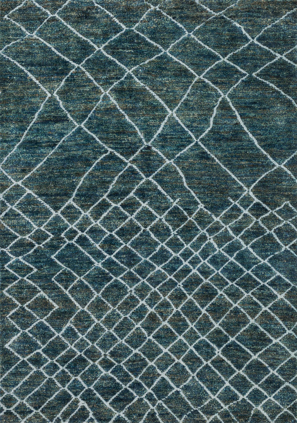 SAHARA Collection Rug  in  MEDITERRANEAN Blue Small Hand-Knotted Jute/Wool