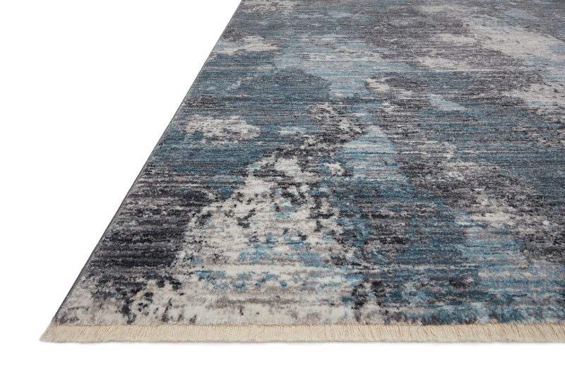 SAMRA Collection Rug  in  Dove / Sky Brown Accent Power-Loomed Polypropylene