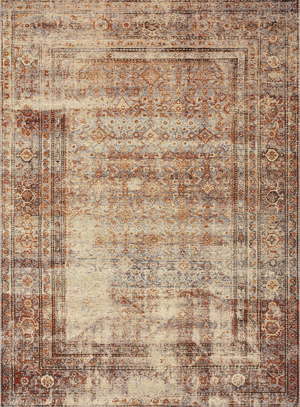 SEBASTIAN Collection Rug  in  NATURAL / BRICK Beige Accent Power-Loomed Jute/Wool