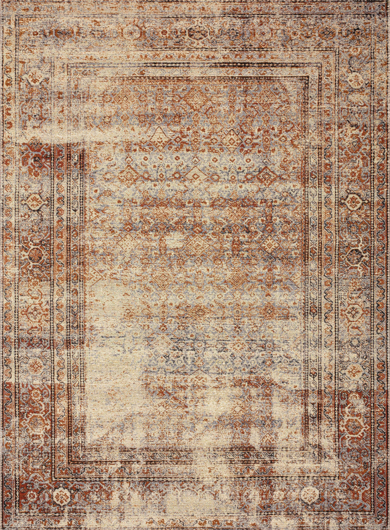 SEBASTIAN Collection Rug  in  NATURAL / BRICK Beige Accent Power-Loomed Jute/Wool